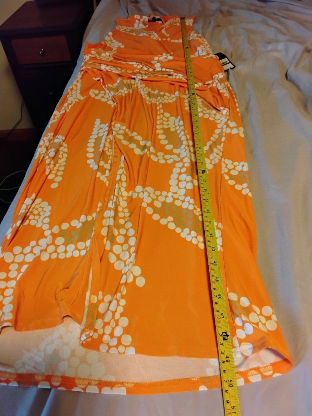 RACHEL Rachel Roy Orange & White Floral Like Sleeveless Wrap Maxi Dress - Picture 14 of 14